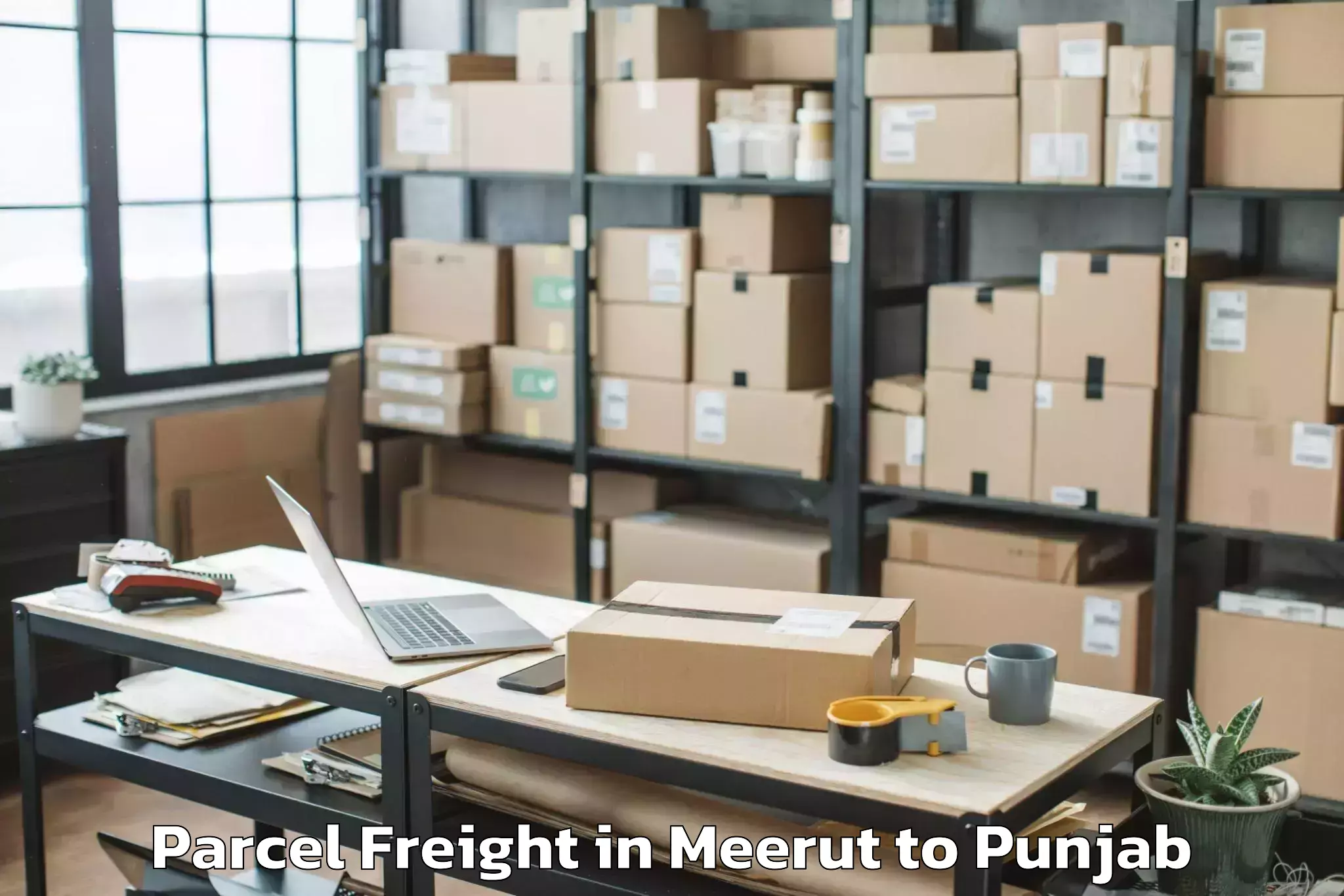 Reliable Meerut to Mukerian Parcel Freight